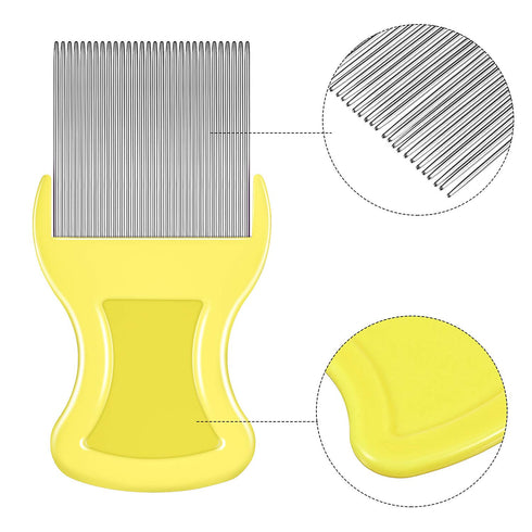 Maitys 8 Pieces Flea Lice Combs, Double Sided Lice and Nit Removal Grooming Combs for Humans and Pets (Orange, Blue,