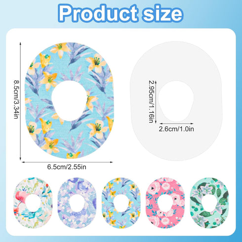 25pcs Sensor Covers for Dexcom G7, Waterproof Overpatches Flower Pattern Patches Tape Adhesive Stickers, Sensor Shield Guard Sensor Over Patches Accessories