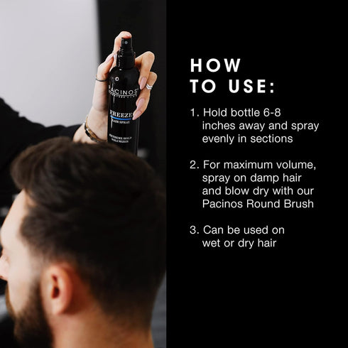 Pacinos Freeze Hair Spray - Extra Hold Texture Spray for All Hair Types, Professional Finishing Spray for Volume
