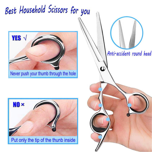 Professional Hair Cutting Scissors/Shears - 6.5-Inches Stainless Steel Haircut Scissor for Home Salon, Barber Use