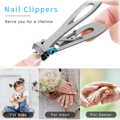 Nail Clippers Set, Fingernail and Toenail Clippers for Thick Nails, Nail Clipper for Men, Women, Seniors