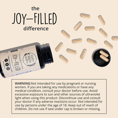 Joy-Filled Mood Support Supplement with St. Johns Wort, 100% Plant-Based Stress Relief Supplement for Calm Mind & Body,
