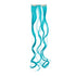 SWACC 7 Pcs Full Head Party Highlights Clip-On Hair Extensions, 20-Inch Curly, Teal Blue
