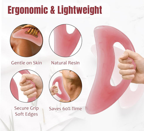 RAAFI Large Body Gua Sha Tool for Cellulite Removal, Lymphatic Drainage and Muscle Relaxation - Easy Grip Gua Sha Body