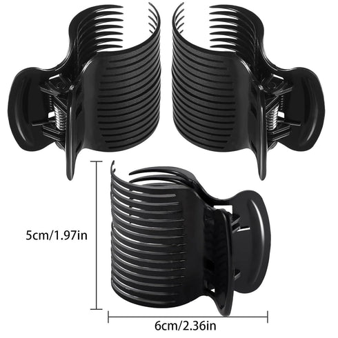 Hot Roller Clips Hair Curler - Replacement Claw Clips for Women Girls Hair Section Styling (12 Pieces, Black)