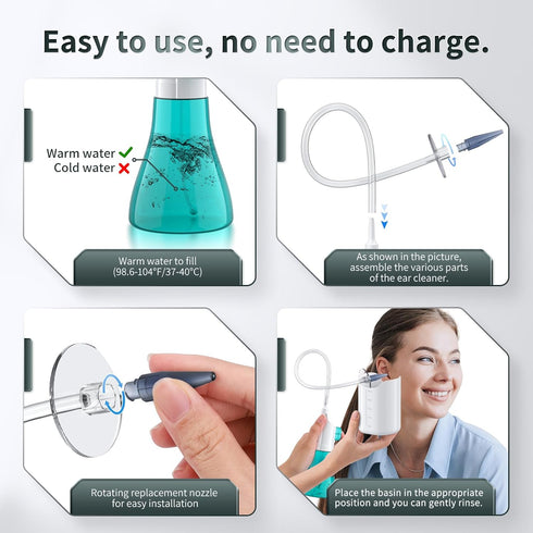 Ear Wax Removal Kit, Manual Ear Irrigation Flushing System for Safe and Effective Ear Cleaning