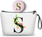 Personalized Makeup Bag, Gifts for Mom Birthday, Initial Gifts for Women with Mirror, Unique Sisters Gifts, (S)