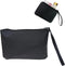 Small Black Makeup Bag for Purse, Vintage Cosmetic Pouch, PU Leather Mini Zipper Clutch, Travel Lipstick Holder