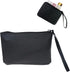 Small Black Makeup Bag for Purse, Vintage Cosmetic Pouch, PU Leather Mini Zipper Clutch, Travel Lipstick Holder