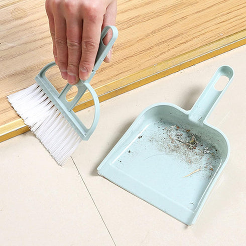 Set, Mini Broom and Dustpan Small PP Desktop Cleaning Brush Portable Handheld Nesting Tiny Cleaning Tool Kit for Desk