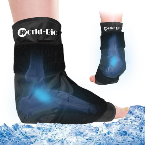 Ankle Ice Pack Wrap for Swelling, Reusable Gel Cold Compress Therapy for Foot Pain Relief and Injuries