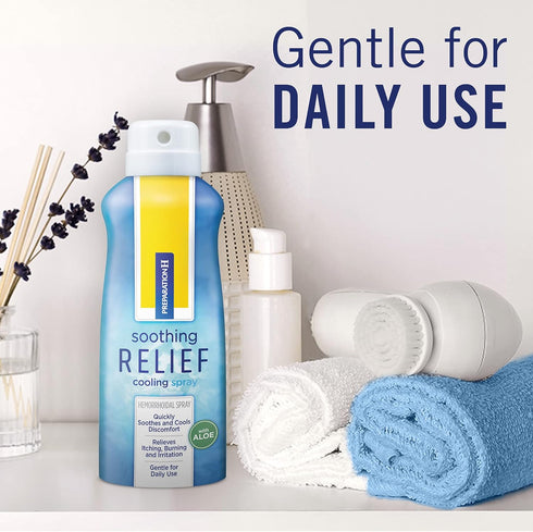 Preparation H Cooling Spray, Soothing Relief No-touch Witch Hazel for Irritated Skin - 2x2.7 Oz Bottles