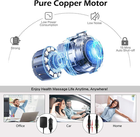 Papillon Shiatsu Neck Massager, Electric Back Massager with Heat, Deep Tissue Kneading Pillow for Pain Relief