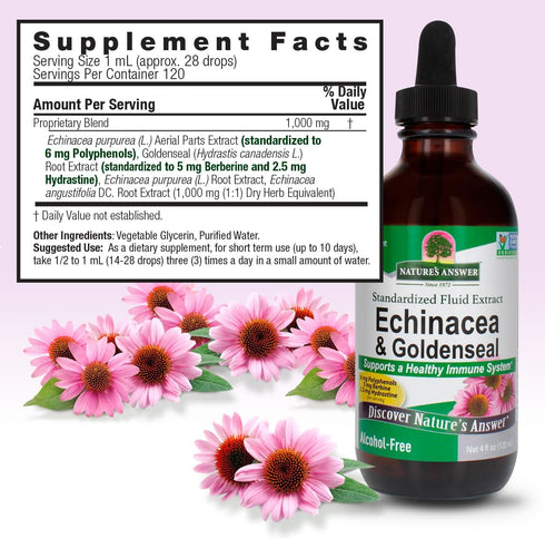 Nature's Answer Echinacea and Goldenseal, 4oz, Supports Healthy Immune System