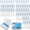 200 PCS Soft Interdental Brushes, Disposable Dental Toothpicks for Cleaning, Tooth Flossing Brush Tool in Blue Colors