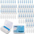 200 PCS Soft Interdental Brushes, Disposable Dental Toothpicks for Cleaning, Tooth Flossing Brush Tool in Blue Colors