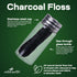 Natural Deep Clean Charcoal Floss - Oral Care Dental Floss w/Mint Flavor, 30m Tooth Floss in Glass Container, Bamboo Floss w/Reusable Floss Container, Smooth & Shred Resistant (Pack of 4)