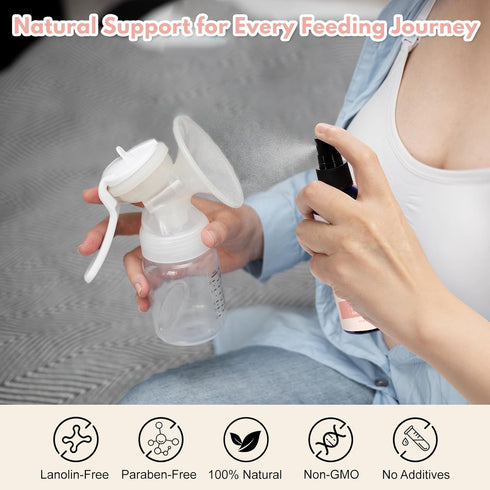 provspro 4 OZ Pumping Spray for Breast Pump, Breastfeeding Pump Lubricant Spray, Breastfeeding Essentials with Organic