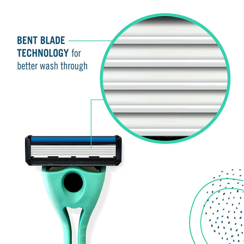 Preserve Shave 5 Blade Refillable Razor, Poppy Red, Made from Recycled Materials
