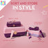 Caboodles Pretty in Petite Makeup Box, Two-Tone Pink on Lavender, Hard Plastic Organizer with Mirror