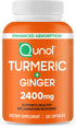 Qunol Turmeric Curcumin with Black Pepper & Ginger, 2400mg for Joint Support, 105 Count