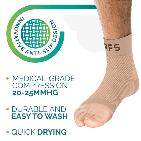 Run Forever Plantar Fasciitis Compression Socks - Foot and Ankle Brace for Women & Men, Toeless Support Socks