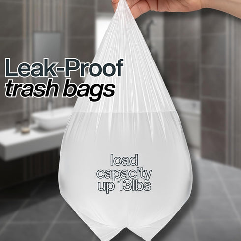 TRASHIFY 4 100 Count 15L Small Trash Bags Gallon, Clear Garbage Bags, Extra Strong & Leak-Proof, Unscented Small Trash