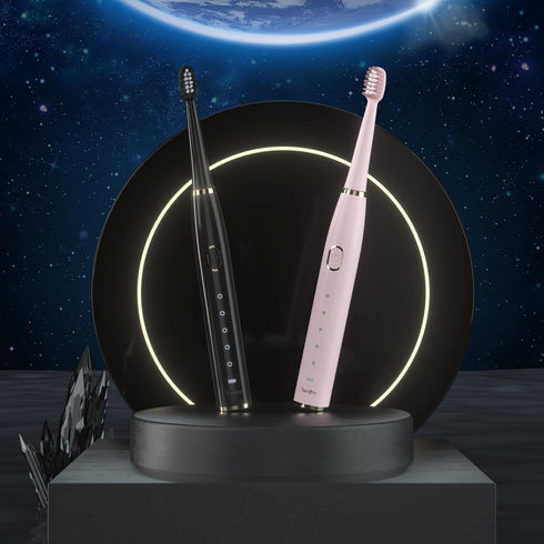 7AM2M Sonic Electric Toothbrush for Adults and Kids, High Power Rechargeable with 8 Brush Heads, 5 Modes, Pink