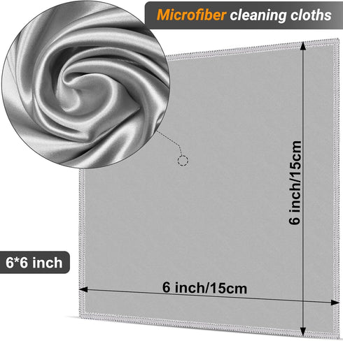 2 Sided Glasses Cleaner & Polishing Kit with Pouch, Microfiber Cloth for Glasses, Screens, Cameras, iPad, iPhone, 6X
