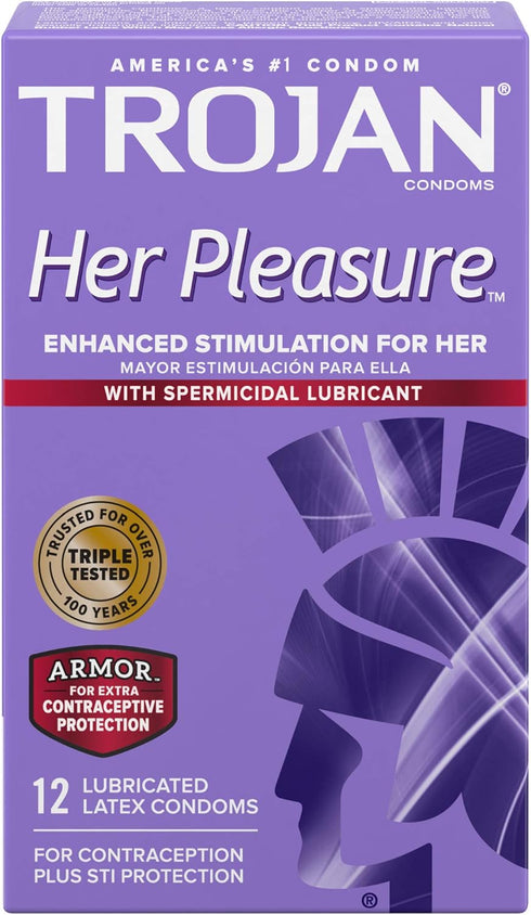 TROJAN 36 Count 12 Count Ultra Thin Condoms and Her Pleasure Sensations Spermicidal Lubricated Condoms