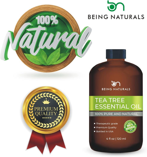 Tea Tree Essential Oil - 4 FL OZ - 100% Pure & Natural Premium Oil with Glass Dropper (Tea Tree)