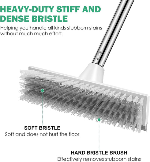 SetSail 51-Inch 2 1 Floor Scrub Brush with Long Adjustable Handle in Scrape Brush Stiff Bristle Floor Scrubber