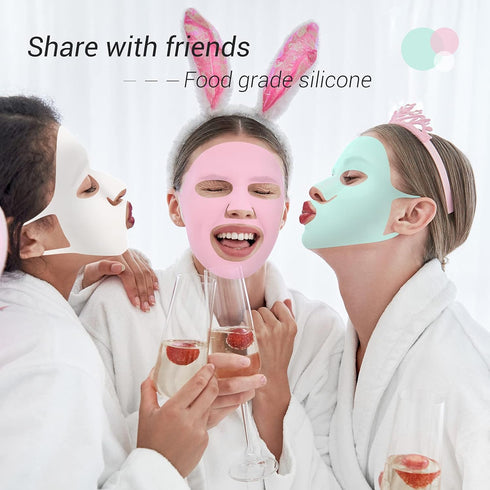 Maitys 5 Pcs Reusable Silicone Facial Mask Sheets for Women, Moisturizing Full Facial Mask Cover