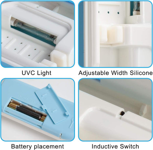 TAISHAN UV Toothbrush Case Sanitizer - Portable Rechargeable Travel Holder, Fits All Toothbrushes for Home and Travel