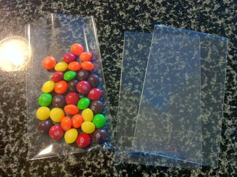UNIQUEPACKING 500 Pcs Clear Flat Cello Cellophane Bags, 4x6 Inches - Good for Bakery, Party, Wedding Favors