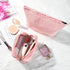 Large Corduroy Pink Makeup Bag, 2 Pieces Canvas Travel Toiletry Organizer, Cute Aesthetic Storage Bag for Women