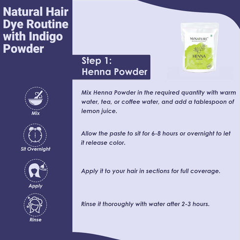 Natural Indigo Powder - 114g (4 oz) - Rajasthani Indigo Powder for Hair Dye, Natural Hair Color
