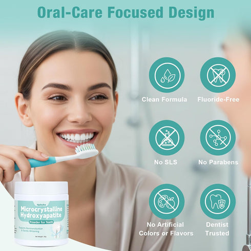 Hgdsyka 30g Microcrystalline Hydroxyapatite Powder for Teeth, MCHA Tooth Powder Additive for Daily Dental Care