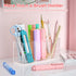 Clear Makeup Brush Organizer, Acrylic Cosmetic Brushes Storage with 3 Slots, Perfect Pen Holder for Desk