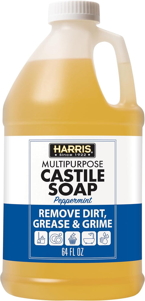 HARRIS Multi-Purpose Pure Liquid Castile Soap for Home Cleaning, Multi-Purpose Cleaner, For Dish