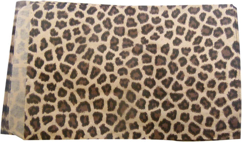 N'icePackaging 50 Qty 5" x 7" Cheetah Leopard Print Flat Paper Gift Bags for Candy, Cookies, Party Favors