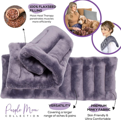 Microwave Heating Pad for Cramps, 6"x16" Reusable Heat Pack, Moist Heating Pad for Muscle Aches