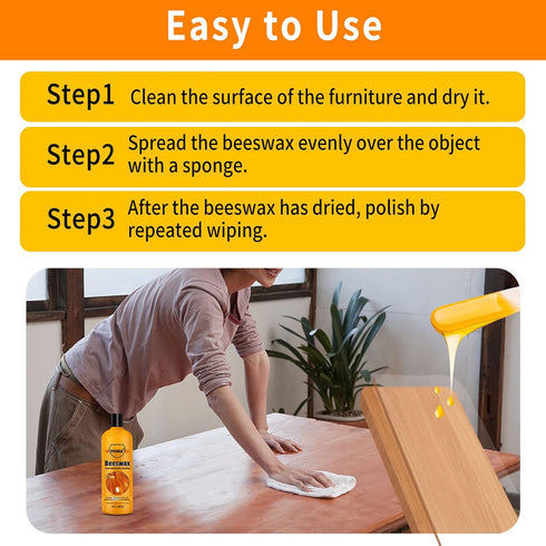 PIPIHUA Beeswax Furniture Polish & Conditioner 16.23 Fl Oz - Wood Cleaner and Polish