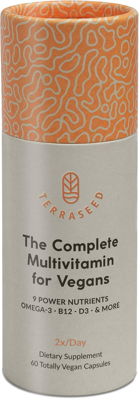 Complete Vegan Multivitamin with Iron, Omega 3, Vitamin D3, Folate, Zinc, Vitamin B12, 30 Day Supply