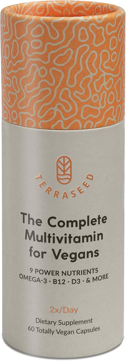Complete Vegan Multivitamin with Iron, Omega 3, Vitamin D3, Folate, Zinc, Vitamin B12, 30 Day Supply