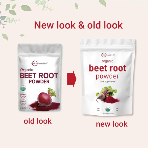 Organic Beet Root Powder, 4 Pounds - High Concentrated Raw Beet Supplement | Cold Pressed, Water Soluble, Non-GMO, Vegan