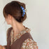 Lawie 4 Pack Clear Gold Blue Brown Crystal Gems Glitter Hair Claw Clips, Fancy Plastic Octopus Hair Accessories