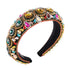 Rhinestone Padded Headband, Baroque Crystal Embellished Hairbands, Colorful Beaded Fashion Hair Hoop Accessory