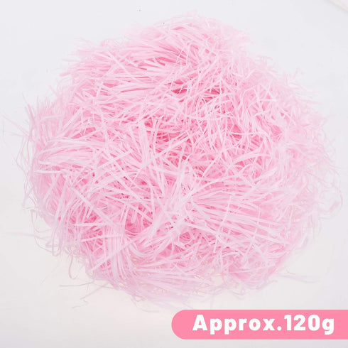 Whaline Craft Shredded Tissue Raffia Gift Filler Paper Shreds for DIY Gift Packaging, 120g, Pale Pink