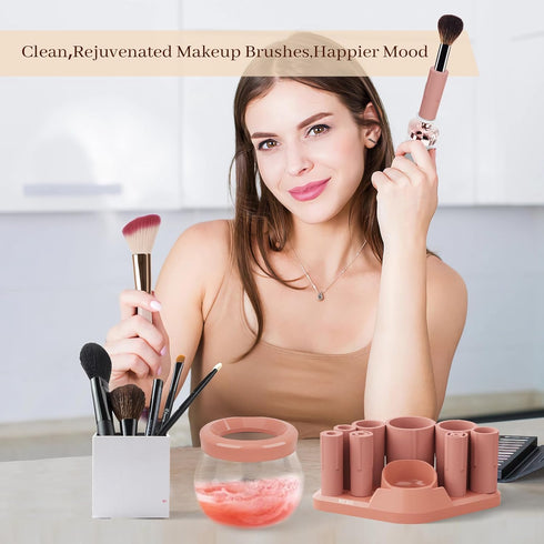 Makeup Brush Cleaner Machine, Electric Washer and Dryer Tool for Fast Cleaning of Cosmetic Brushes